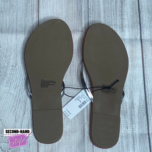 Flat Silver Thong Sandal - Picture 2 of 2